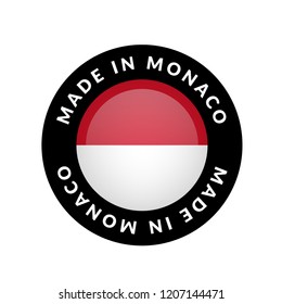 Made in monaco button vector illustration