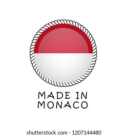 Made in monaco button vector illustration