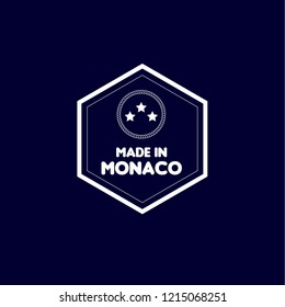 made in monaco emblem, label, badge. vintage stamp.package label. vector illustration