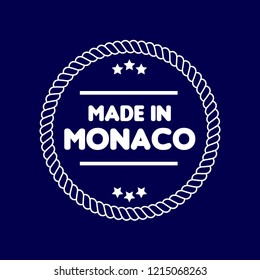 made in monaco emblem, label, badge. vintage stamp.package label. vector illustration