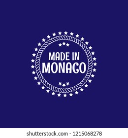 made in monaco emblem, label, badge. vintage stamp.package label. vector illustration