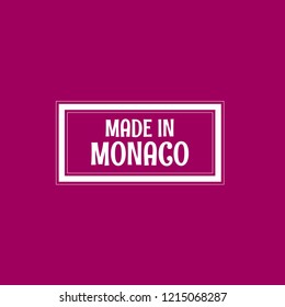 made in monaco emblem, label, badge. vintage stamp.package label. vector illustration