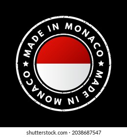 Made in Monaco text emblem badge, concept hintergrund