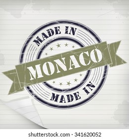 Made in Monaco vector rubber stamp on grunge paper