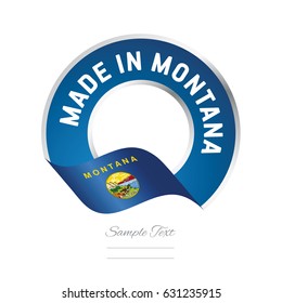 Made in Montana flag blue color label logo icon