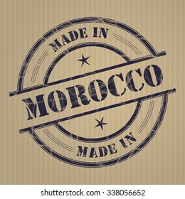 Made in Morocco grunge rubber stamp
