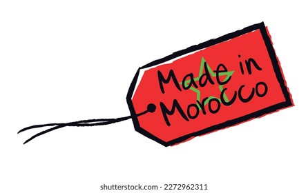 Made in Marokko auf Flagge