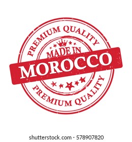 Made in Morocco, Premium Quality grunge printable label / stamp / sticker. CMYK colors used.