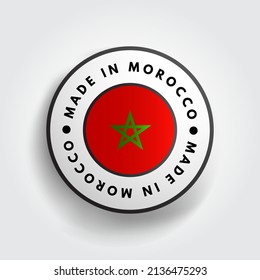 Made in Morocco text emblem badge, concept background