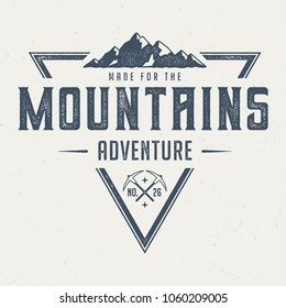 Made For The Mountains - Vintage Tee Design For Print 