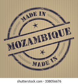 Made in Mozambique grunge rubber stamp