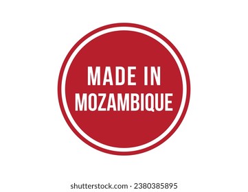 Made in Mozambique (Hecho en Mozambique): ilustración de la pancarta roja vectorial aislada en fondo blanco