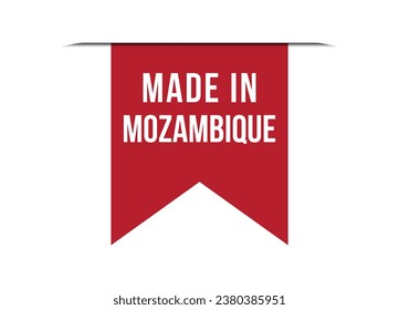 Made in Mozambique red vector banner illustration isolated on white background