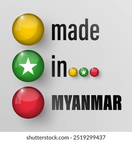 Made in Myanmar graphic and label. Element of impact for the use you want to make of it.