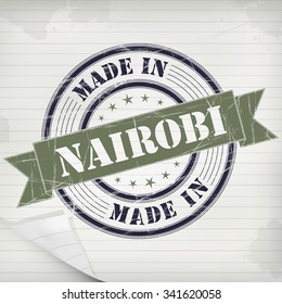 Made in Nairobi vector rubber stamp on grunge paper