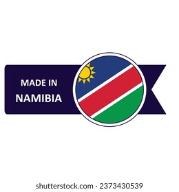 Hecho En Namibia. Bandera, icono del cartel, diseño, pegatina