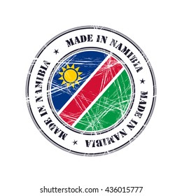 Made in Namibia grunge rubber stamp with flag