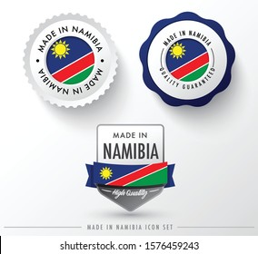 Made in Namibia icon set isolated on white background ,for infographics and banner templates : Vector Illustration