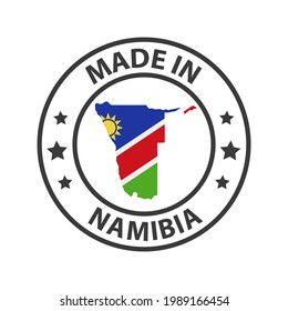 Made in Namibia icon. Stamp made in with country map