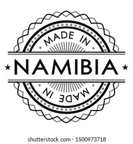 Made in Namibia Stamp. Logo Icon Symbol Design. Security Seal Style.