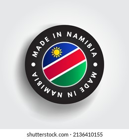 Made in Namibia text emblem badge, concept background