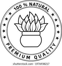 Made with Natural ingredients 100 percent organic product rubber stamp icon isolated on white background. Vector illustration