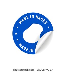 Made in Nauru - Country Map Sticker. Best Quality. Original Product. Vector illustration.