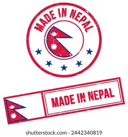 Hecho en Nepal Estampilla de estilo Grunge