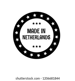 made in Netherlands badge. vintage stamp.package label