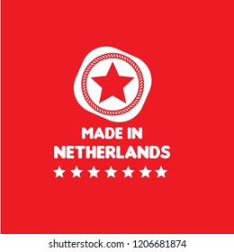 made in Netherlands badge. vintage stamp.package label