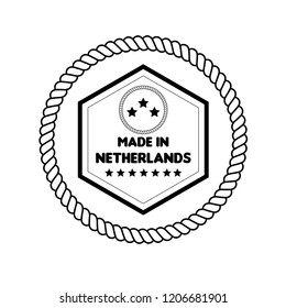 made in Netherlands badge. vintage stamp.package label