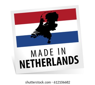 Made in Netherlands with flag
