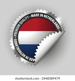 Made in Netherlands graphic and label. Element of impact for the use you want to make of it.