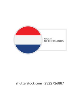Made In Netherlands Label Icon Vector Design.