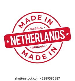 Made In Netherlands Stamp Logo Icon Symbol Design. Seal National Original Product Badge. Vector Illustration