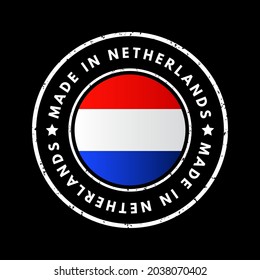Made in Netherlands text emblem badge, concept background