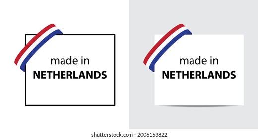 made in Netherlands   vector stamp. bagge with Netherlands   flag