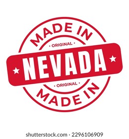 Made In Nevada Stamp Logo Icon Symbol Design. Seal National Original Product Badge. Vector Illustration