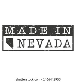 Made In Nevada. Stamp Rectangle Map. Logo Icon Symbol. Design Certificated.