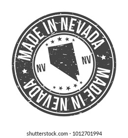 Made in Nevada State USA Quality Original Stamp Map. Design Vector Art Tourism Souvenir Round Seal Badge Illustration.