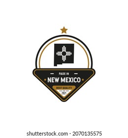 Made in New Mexico Stamp. With New Mexico map icon. Premium, vintage, and luxury label or sticker
