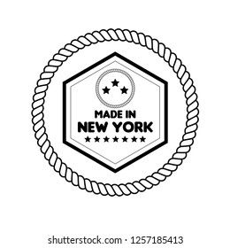 made in new york emblem, label, badge,seal. vintage stamp.package label. vector illustration