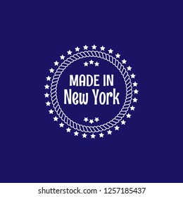 made in new york emblem, label, badge,seal. vintage stamp.package label. vector illustration