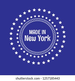 made in new york emblem, label, badge,seal. vintage stamp.package label. vector illustration