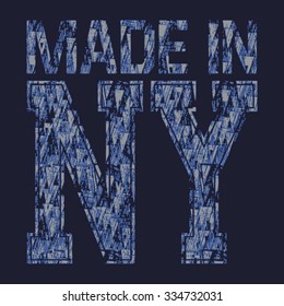 Made in New York message, typography, t-shirt graphics, vectors