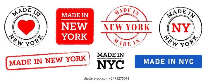 Made in Neu York NYC Stempel Label Aufkleber Emblem Label rot schwarz 