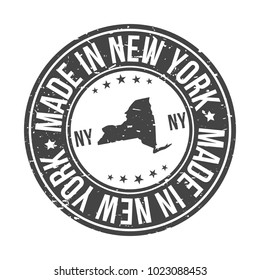 Made in New York State USA Quality Original Stamp Map. Design Vector Art Seal Badge Illustration.  svg