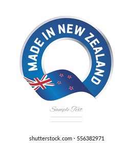 Made in New Zealand flag blue color label button banner