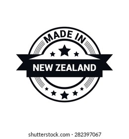 Made in New Zealand - Round black rubber stamp design isolated on white background. vector illustration vintage texture. Vector illustration
