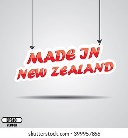 Made in New Zealand Sign Hanging On Gray Background - EPS.10 Vector